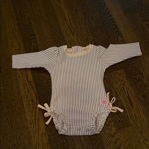 Ruffle Butts Pink and White Striped Bodysuit
